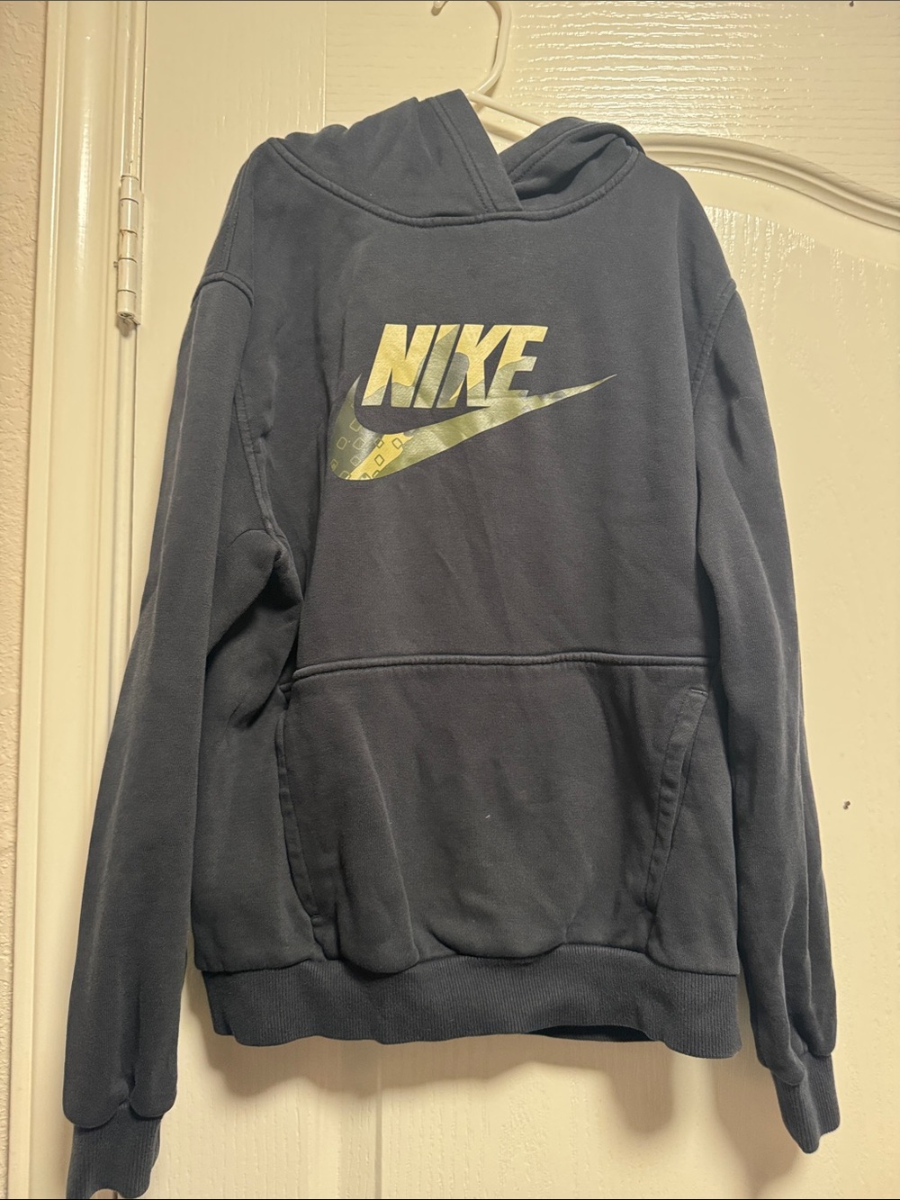 Nike Boy’s Crewneck Hoodie in Black with Gold Logo